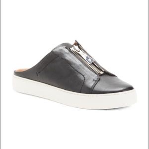 Frye leather zip mules